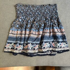 Floral Blue and Pink Women's Skirt